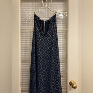 Michael Kors Medium blue with gold chain link halter dress